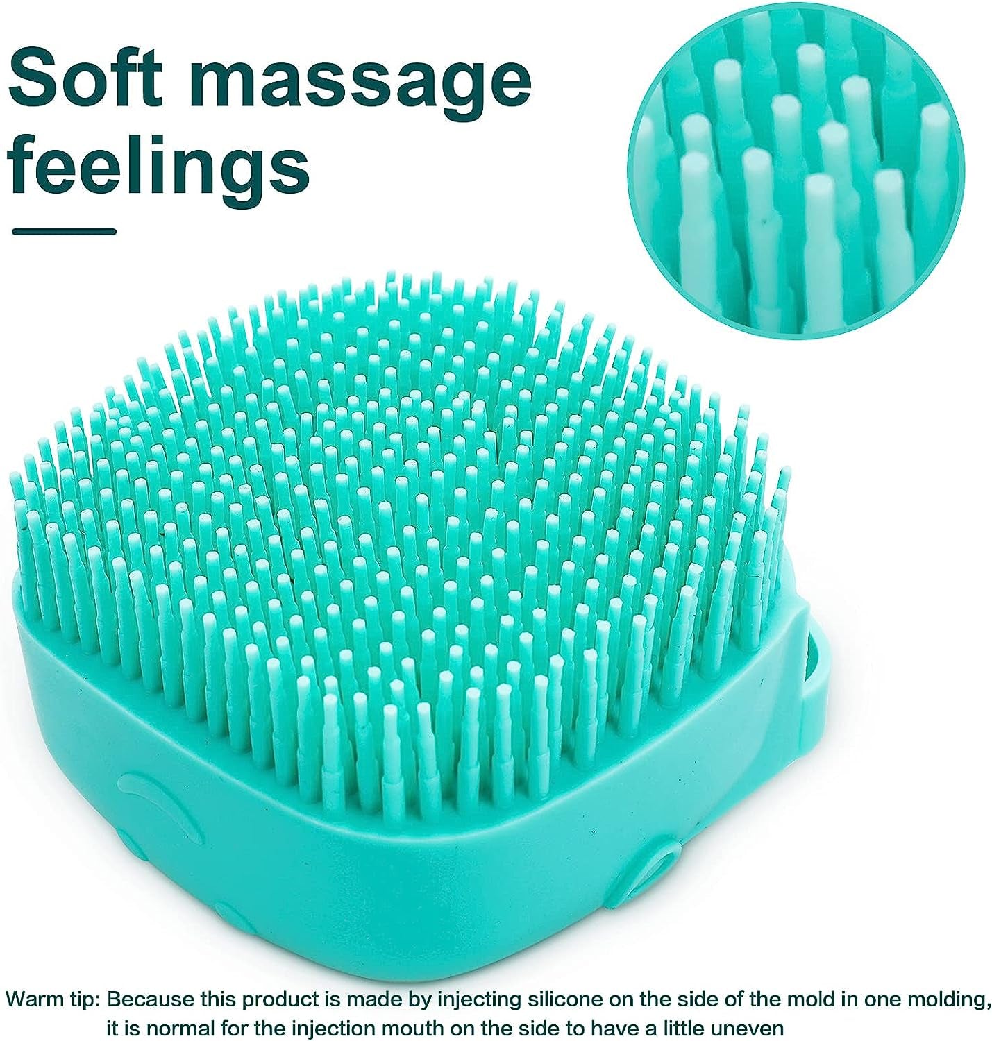 Dog Bath Brush, Pet Massage Brush Shampoo Dispenser, Soft Silicone Brush Rubber Bristle for Dogs and Cats Shower Grooming